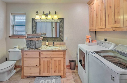 Medicine Park Cabin | 'Sky Kabin' w/ Game Room, 1/2 Mi to Downtown!