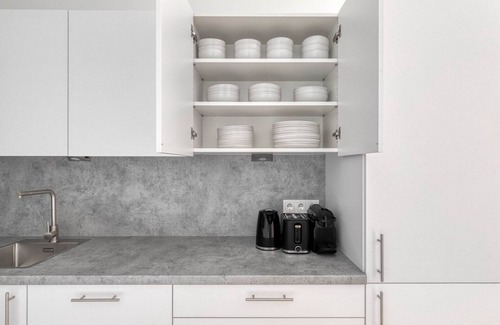 Vienna Apartment | Sleek Marinatower 2BR w/Gym & Elevator, nr metro U2, by Blueground