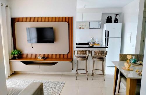 Aruanda Apartment | Sol Prime Aracaju - 2 quartos com ar - vista piscina - a 6 minutos da praia de Aruana