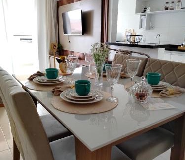 Aruanda Apartment | Sol Prime Aracaju - 2 quartos com ar - vista piscina - a 6 minutos da praia de Aruana