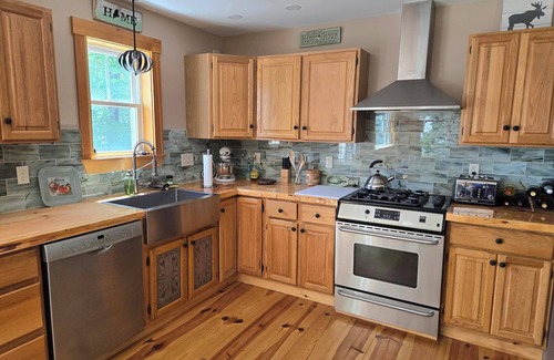 Gray House | Spacious 3 level home on Little Sebago Lake with sandy entry.