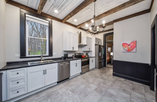 Oswego Other | Spacious 5-bedroom farmhouse in charming Oswego with private woods
