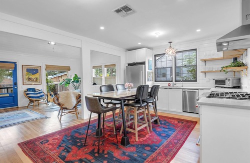 South River City House | Spacious Bungalow Oasis + Heated Pool + Parking 1 block from South Congress