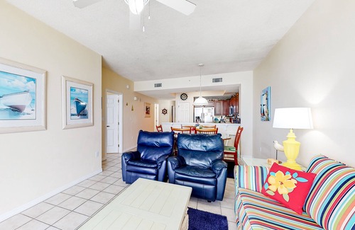 Navarre Beach Condo | Spacious condo with Gulf-front balcony, hot tub & pool - on the beach