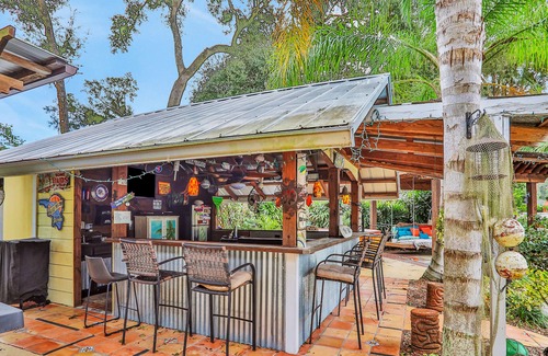 Fruit Cove House | Spacious, dog-friendly home with lush lanai, pool, sauna, hot tub, & coffee bar