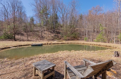 Court House House | Spacious forest retreat with hot tub, game room, pond, & cozy charm—perfect for family getaways!