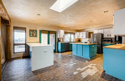 Santa Fe House | Spacious home & guest house with large patio, incredible views, & wood fireplace