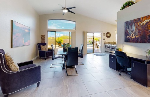 Gold Canyon House | Spacious home with private pool, enclosed yard, patio, firepit, & washer/dryer