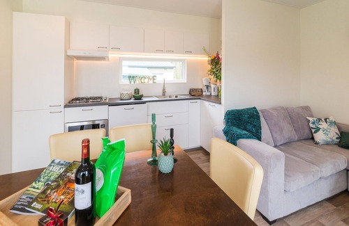 Erezee House | Spacious mobile home with terrace, near a brook