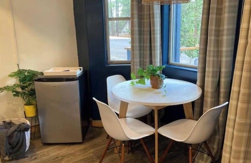 Ponderosa Trails Apartment | Spacious Studio, Large Deck w/Firepit, couch and seating; Huge shower