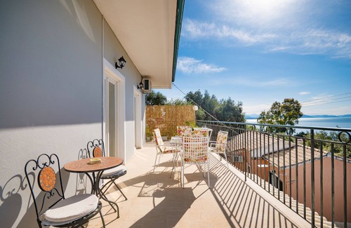 Barbati Villa | Spacious villa, large private pool, fantastic sea views, WiFi. A/C