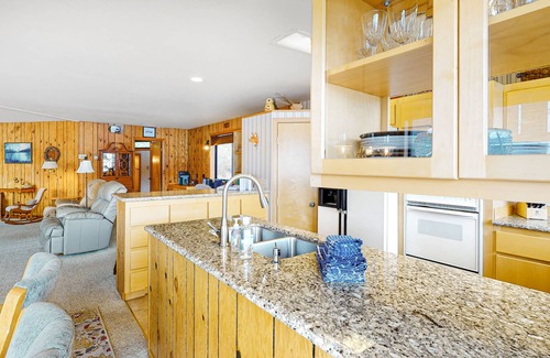 Joseph House | Spacious waterfront home on Wallowa Lake with dock & fireplace
