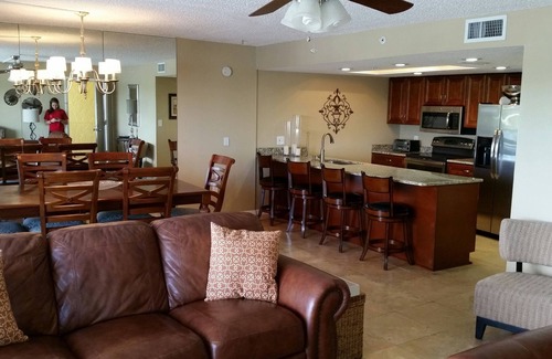 Indian Shores Condo | Spacious white sandy beach side condo with intercoastal water view