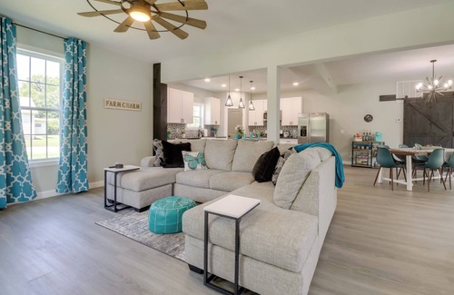 Grove House | Spacious Yard, Games & Fire Pit: Grove Home Rental