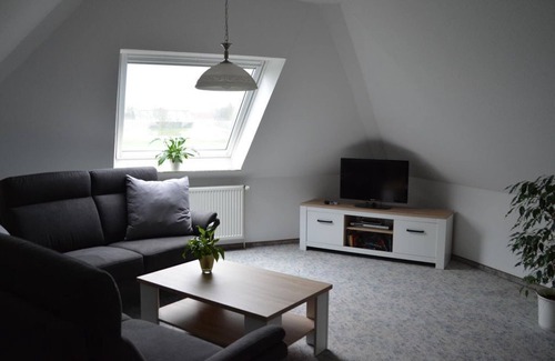 Krummhoern Apartment | Sparenborg - Fewo Flinthörn I & II - Flinthörn I, shower, toilet, 2 bedrooms