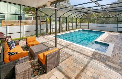 Vilano Beach House | Sparkling Blue Pool Home! Walk to Beach, Publix