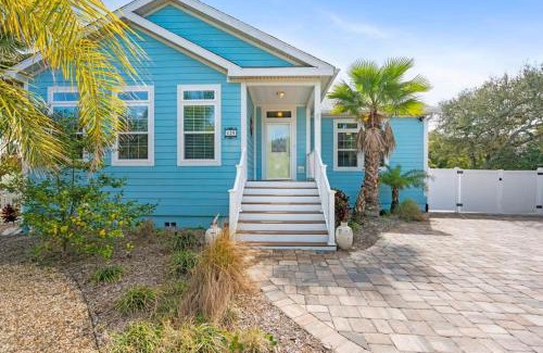 Vilano Beach House | Sparkling Blue Pool Home! Walk to Beach, Publix