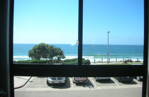 North Pacific Beach Condo | Sparkling Ocean Waive View 2 Block North of Crystal Pier on Beachfront Boardwalk
