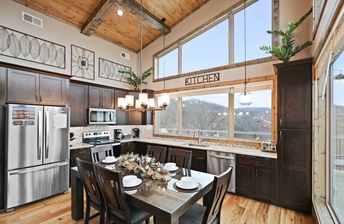 Chalet Village North Cabin | SPECTACULAR Modern Luxury Cabin! 2 Master Suites! Fire Pits! Huge Decks! VIEWS!