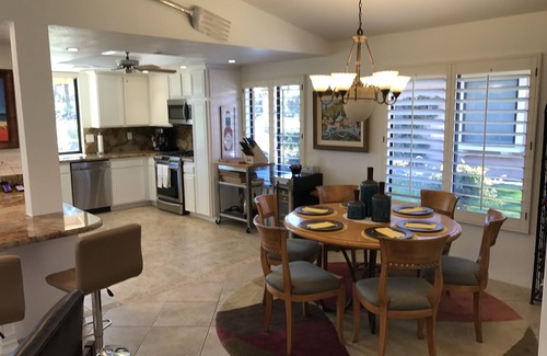 Palm Desert Condo | Spectacular, South Facing, cart, upgraded 2 bedroom+den with king sized bed.