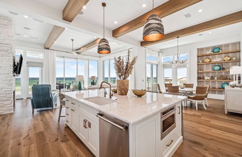 Dune Allen Beach House | Spend Fall by the Gulf! Gulf Front! Hot Tub! Private Beach! Firepit! Elevator! EV Charger!