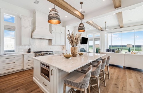Dune Allen Beach House | Spend Fall by the Gulf! Gulf Front! Hot Tub! Private Beach! Firepit! Elevator! EV Charger!