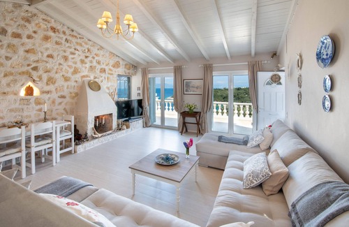 Katsimatika Villa | Splendid stone villa hovering above bay and sea views,with private pool