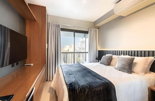 Republica Apartment | SR8 - Novo Bhaus Setin Republica - Centro - Metrô - Varanda - Vista Incrível 16o andar