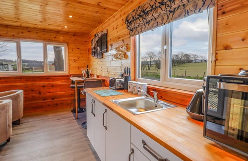 Llanfair Caereinion Cottage | STAG LODGE POD, pet friendly, with hot tub in Llanfair Caereinion