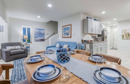 Nelscott House | Steps to the beach, ocean view, deck, BBQ, pet friendly with a fenced in yard