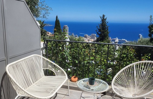 Beausoleil Apartment | "Studio Cactus Terrace sea view at Mas d'Angeline"
