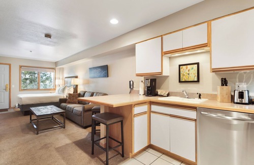 Baldy Mountain Condo | Studio Condo. AMAZING VIEWS. On bus route. Pet friendly.