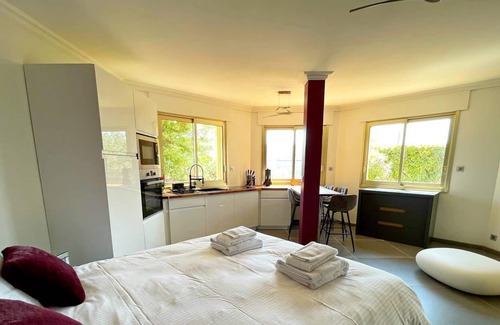 La Roquette-sur-Siagne Apartment | Studio in Luxury Villa Sea View Air Conditioning Wifi independent entrance