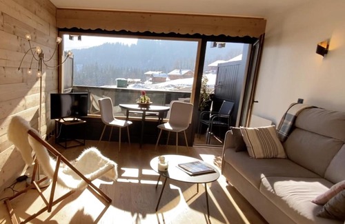 Cordon Apartment | Studio lumineux avec vue sur le Mont Blanc