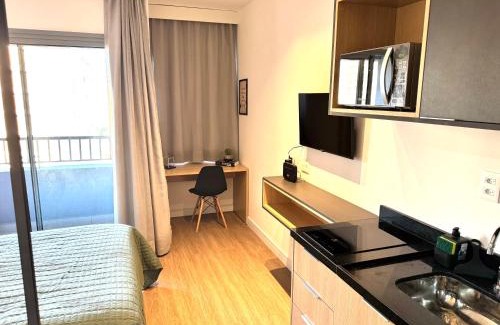 Vila Olimpia Apartment | Studio Novíssimo Vila Olímpia! Ar Wifi Academia CoWorking Lavanderia Pet Place! 10 min Congonhas!