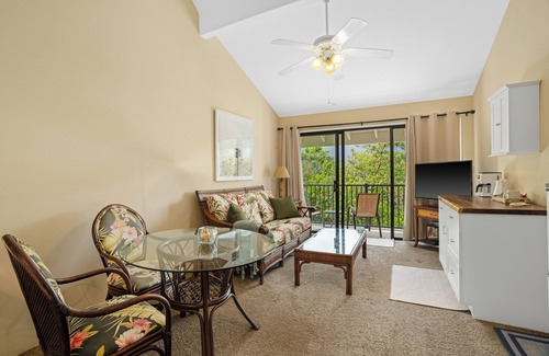 Princeville Condo | Studio with AC, lanai, and mountain views. Steps from the ocean with beach gear!