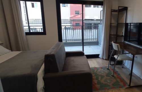 Perdizes Apartment | Studio with large balcony in complete condominium. We accept long season.