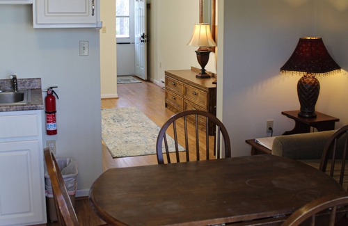Wells Apartment | Studio with screened balcony, pool table, & seasonal pool - near beaches