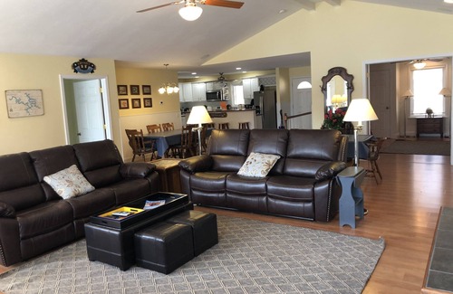 Lake Ozark House | Stunning lakefront! Swim safe cove, Huge pvt Deck & Dock - 3 homes available