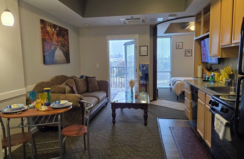 Downtown Indianapolis Apartment | "Stunning Skyline & Canal View w/Free Parking"