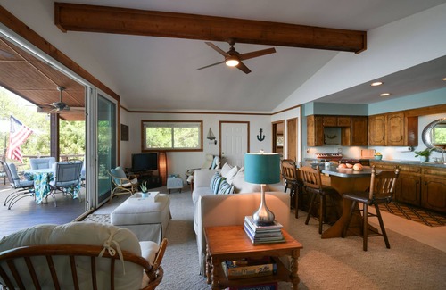 Graford Cabin | Stunning Views! Enchanting Peninsula Lake Front Home with Dock, Kayaks, Hiking