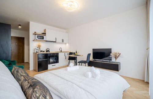 Kosice Old Town Apartment | Stylish City Studio Apartment with Balcony