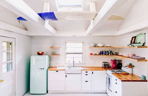 Springs House | Stylish East Hampton Surf Cabin with Hot Tub & Office
