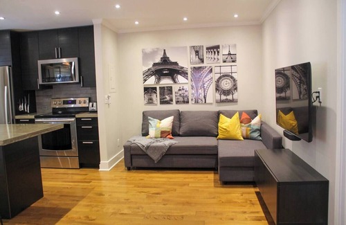 Montreal Apartment | Stylish & Quiet 1-Bedroom | Fast Internet + Home Office + Free Parking