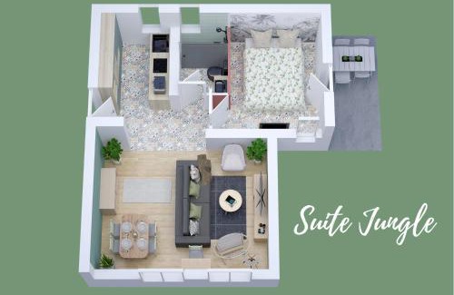 Orbec Apartment | SUITE JUNGLE - JARDIN, NETFLIX et PARKING - Le Manoir aux Pommes