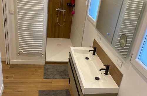Chassieu House | Suite parentale avec salle de bains et toilettes privées