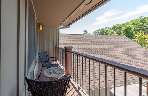Thayerville Apartment | Suites at Silver Tree A304: Studio with Loft Suite, Fireplace, Private Balcony!