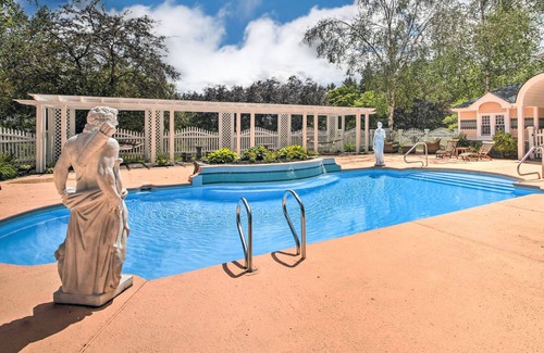 Jackson House | Sunlit Suite with a Kitchenette, Gas Fireplace, Fast WiFi, Patio, & Pool