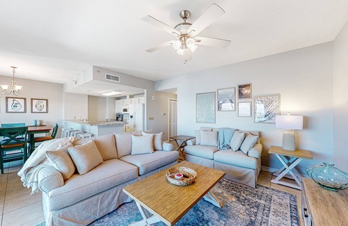 Pensacola Beach Condo | Sunlit & tropical beachfront condo with pool, gym, balcony views
