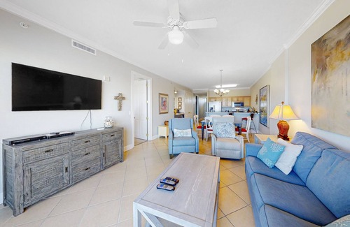 Orange Beach Condo | Sunny, oceanfront condo with balcony, pool, hot tub, gym, sauna & view